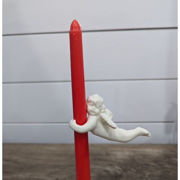 Vintage‎ Treasured Times Snow Angel Candle Climbers 4-Pieces Porcelain Bisque - Picture 3 of 8